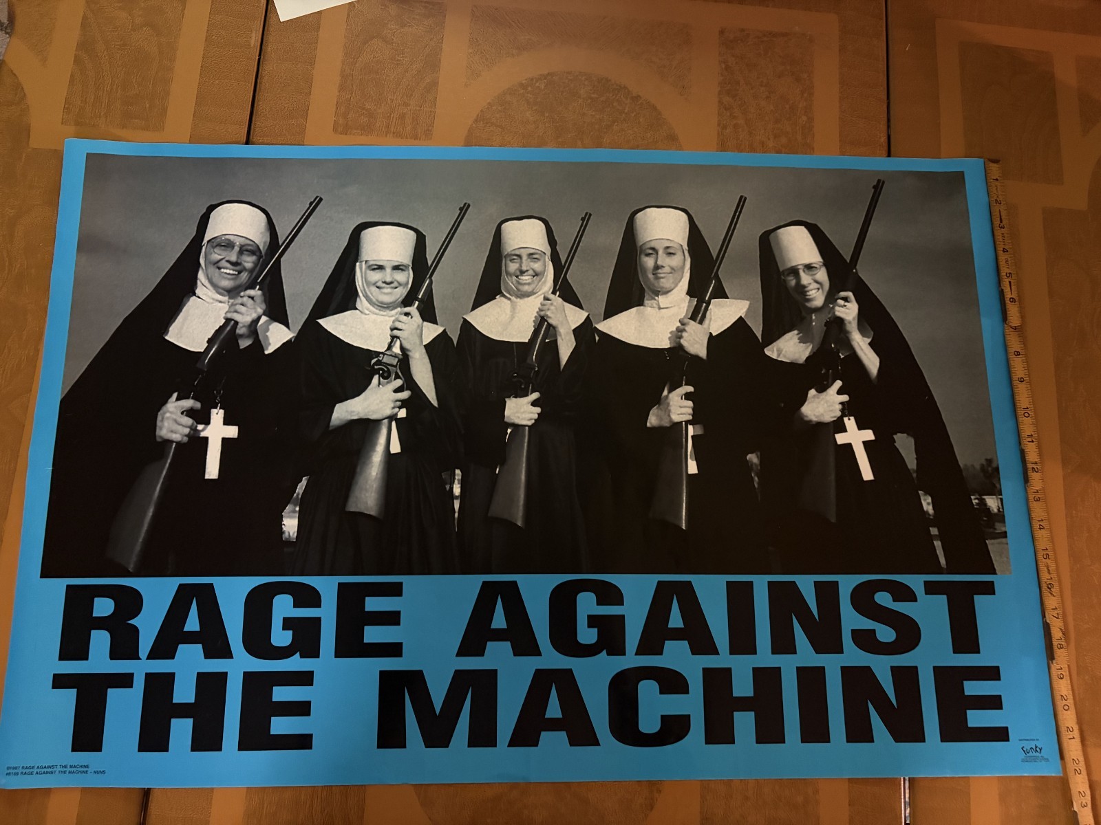 RARE RAGE AGAINST THE MACHINE NUNS WITH GUNS POSTER vtg Funky 1997 TOM MORELLO