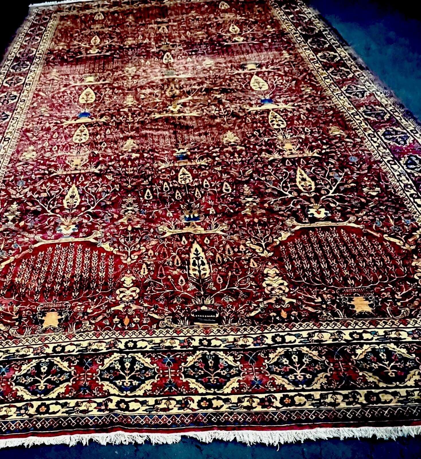 19’ X 11’ STUNNING  ANTIQUE MASTERPIECE ARMENIAN KER MAN ORIENTAL CARPET RUG