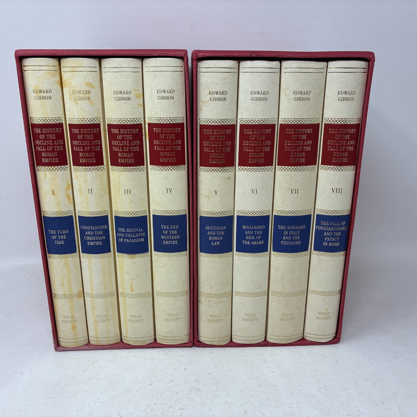 FOLIO SOCIETY: Gibbon's Decline & Fall of the Roman Empire 8 volumes 2 slipcases