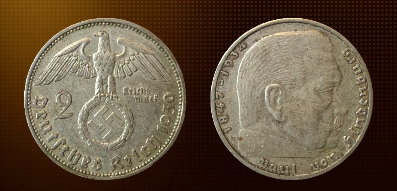 1939 Germany Third Reich 2 Reichsmark Silver 0.625 KM#93 E (Munich) 🇩🇪 1939 Germany Third Reich 2 Reichsmark Silver 0.625 KM#93 E (Munich) 🇩🇪