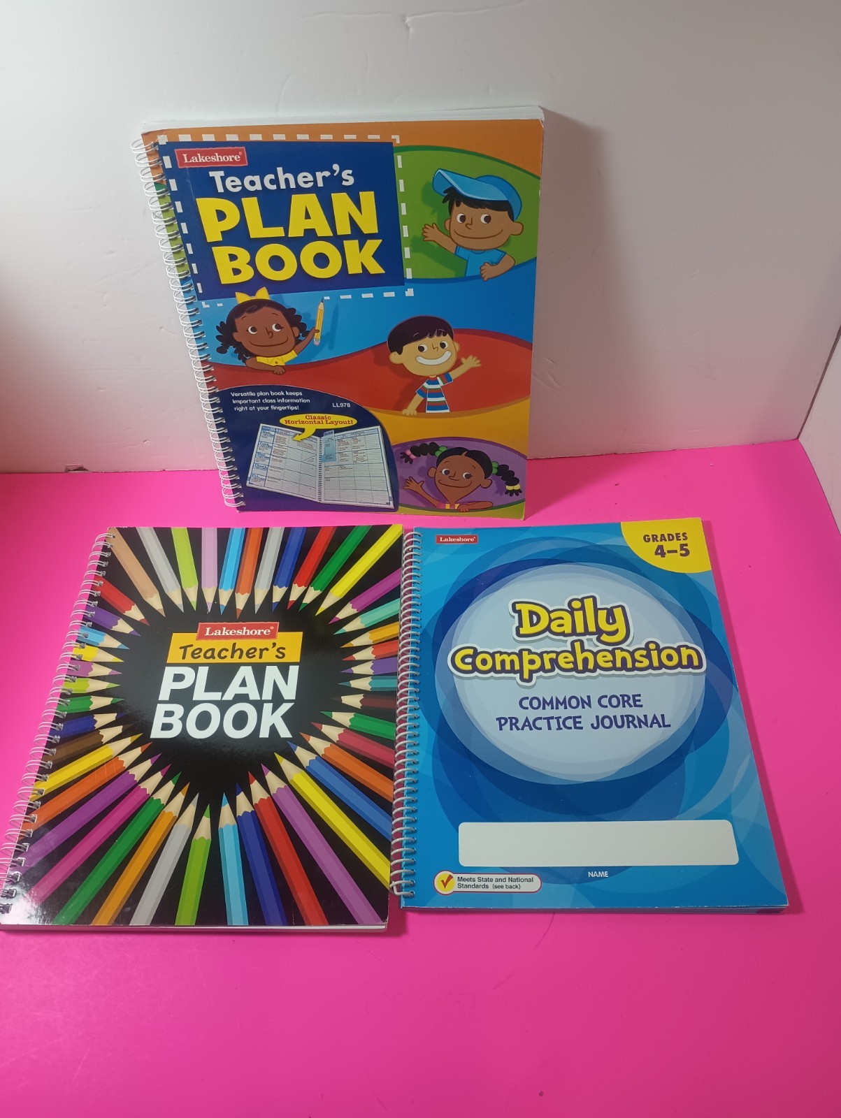 Lakeshore Teacher\'s (2) Plan Book Lot + Daily Comprehension Practice Journal 