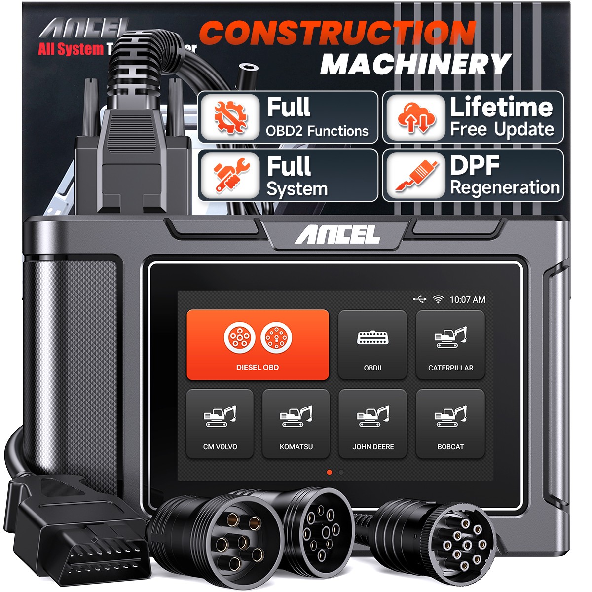 Construction Machinery Diesel Heavy Duty Truck Scanner Diagnostic Tool DPF Regen