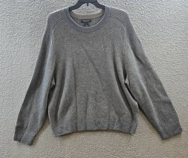The Men\'s Store at Bloomingdale\'s Rib Wool Cashmere Sweater XXL Asphalt/Mushroom