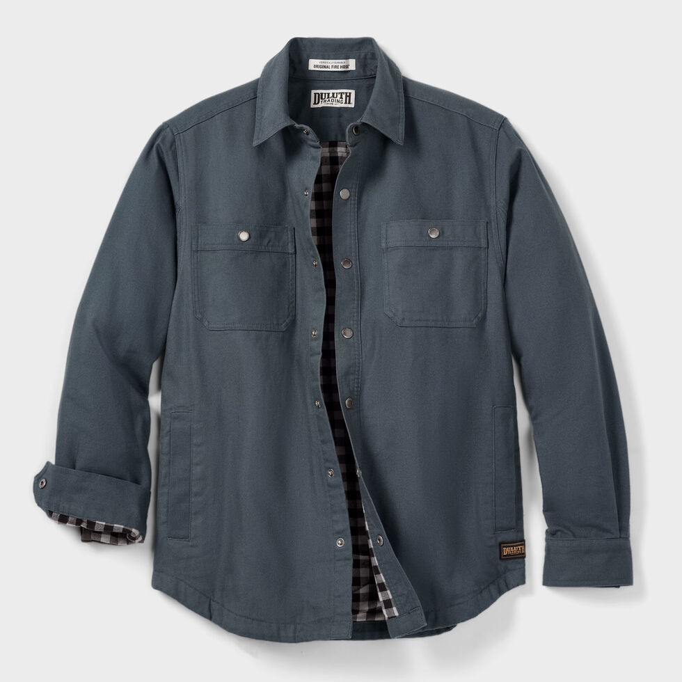 Duluth Men's Fire Hose Flannel-Lined Standard Fit Limber Jac, Smoky Blue NEW