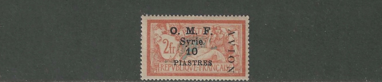1921 French Occupation Avion Sc. C9 10p on 2fr. ($200) 1921 French Occupation Avion Sc. C9 10p on 2fr. ($200)