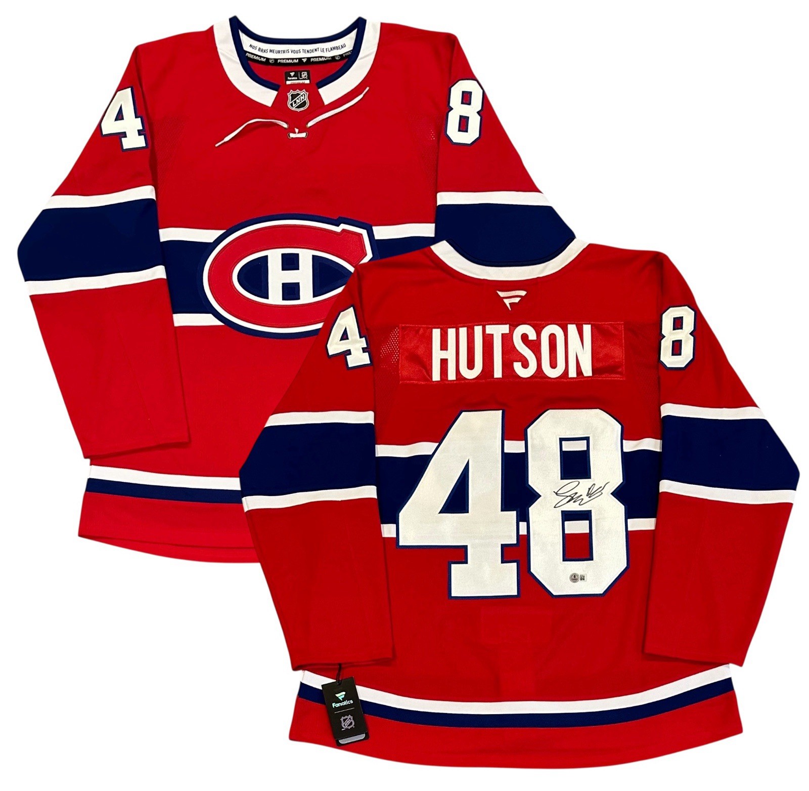 Lane Hutson Signed Montreal Canadiens Fanatics Premium Jersey Autograph +BAS COA