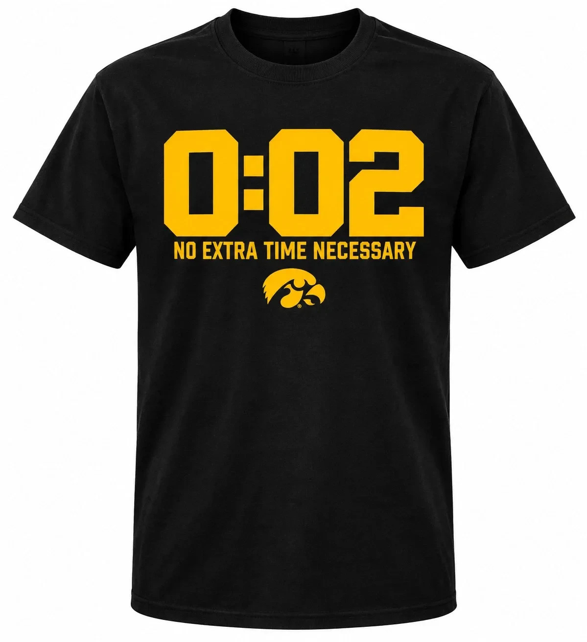 Iowa No Extra Time Necessary 20-19 Black Graphic Fan Unisex Tee Size S-5XL