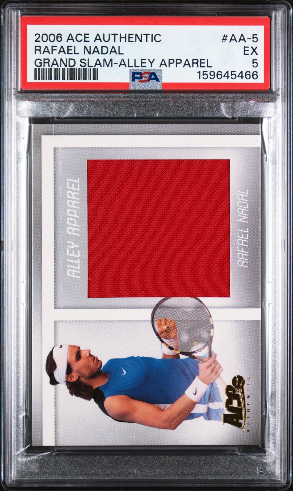 2006 Ace Authentic #AA-5 Rafael Nadal Grand Slam-Alley Apparel /100 PSA 5 GOAT