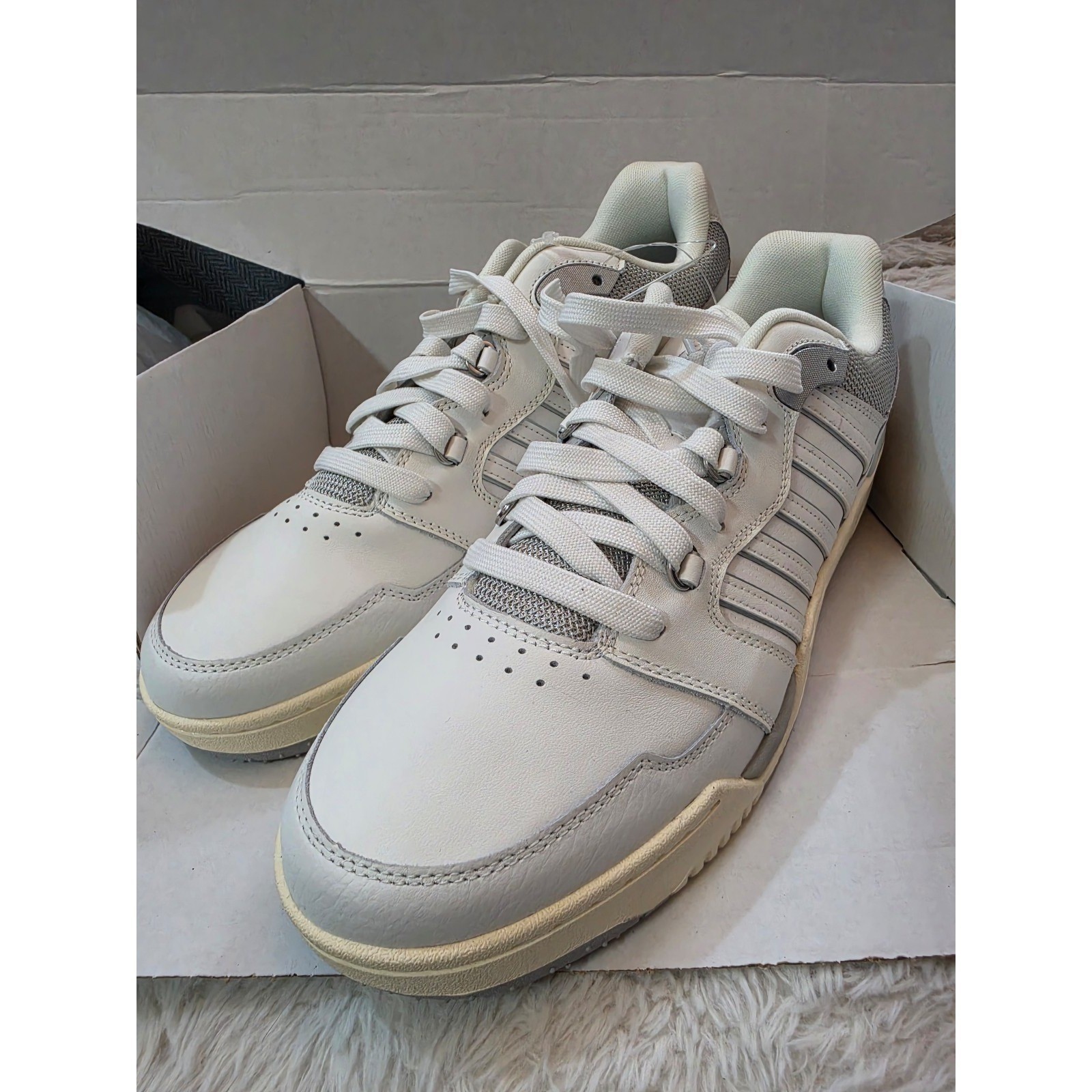 K-Swiss SI-18 Rival Heritage White Grey Flag Sneakers Mens 11.5 08531-182-M NEW K-Swiss SI-18 Rival Heritage White Grey Flag Sneakers Mens 11.5 08531-182-M NEW