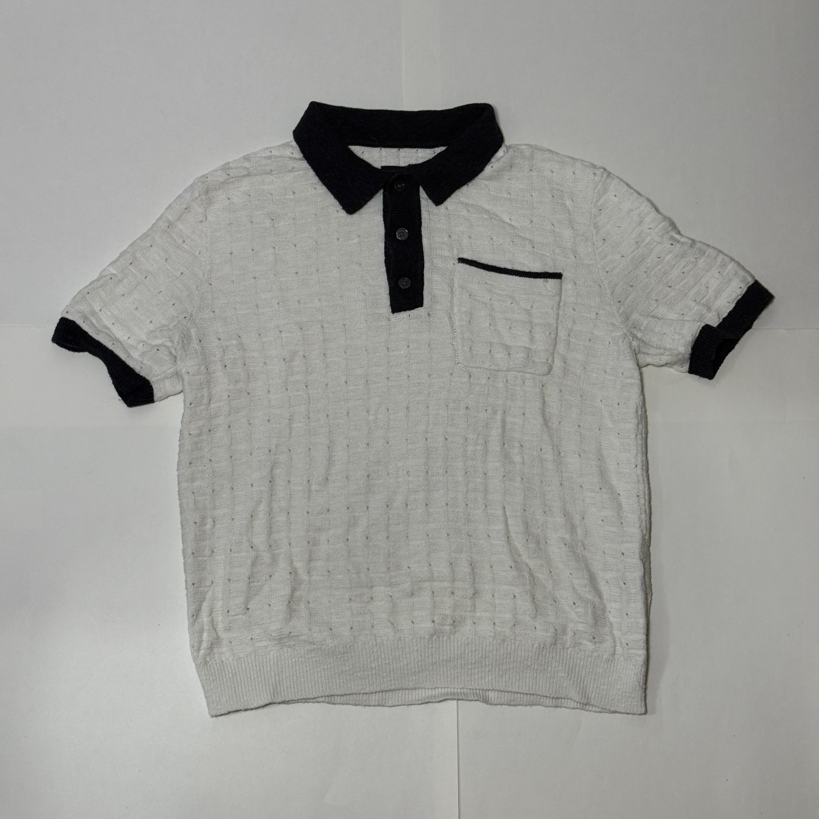 Abercrombie & Fitch Textured Knit Pattern Polo Shirt S Abercrombie & Fitch Textured Knit Pattern Polo Shirt S