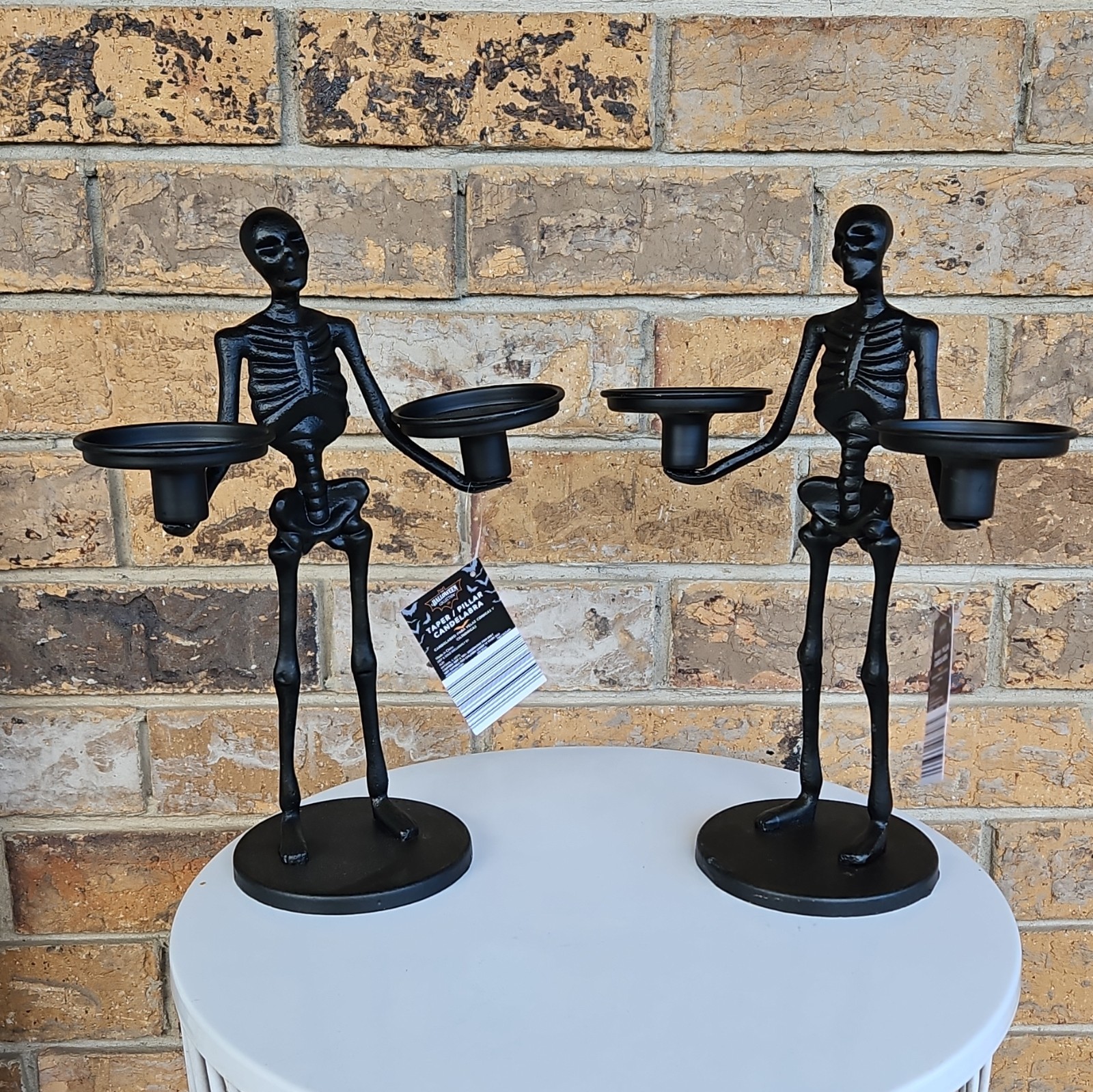 Aldi The Halloween Collection Skeleton Candelabra Matte Black Lots of 2