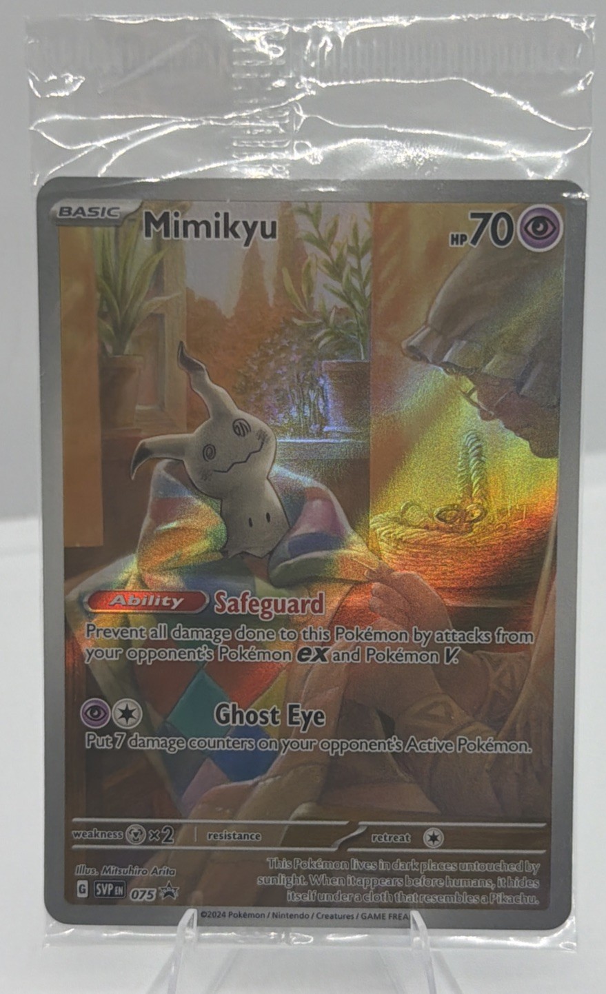 Mimikyu 075 Sv: Scarlet & Violet Promo Card Holo RARE SEALED Pokemon MINT/NM Mimikyu 075 Sv: Scarlet & Violet Promo Card Holo RARE SEALED Pokemon MINT/NM