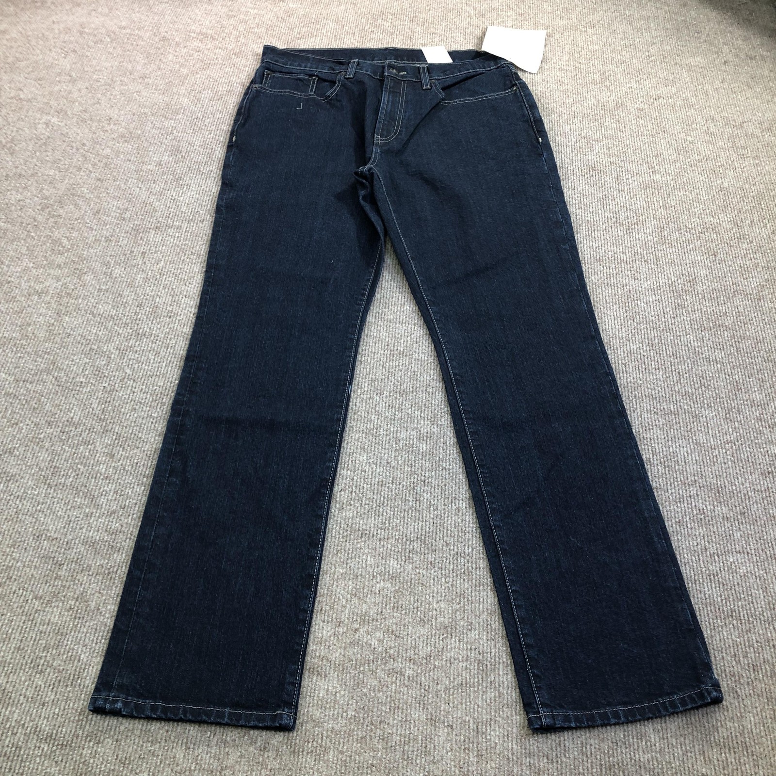 New Nautica Straight Fit Jeans Mens 32x32 Blue Dark Wash Denim Sample Pants