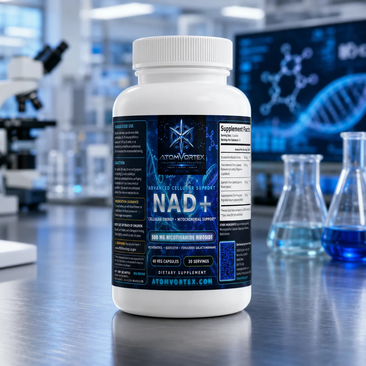 Atom Vortex NAD+ — Cellular Energy Support