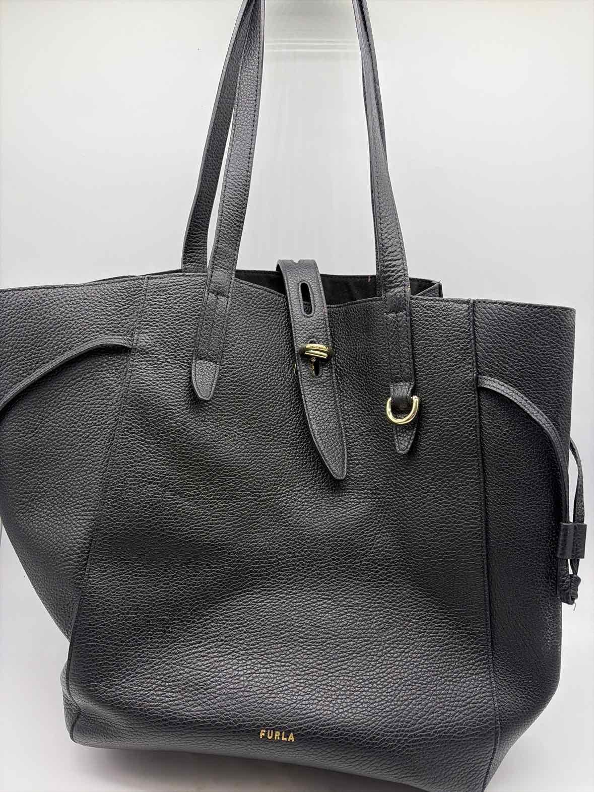 Pre-Owned Furla Black Pebbled Tote Tote Bag Pre-Owned Furla Black Pebbled Tote Tote Bag