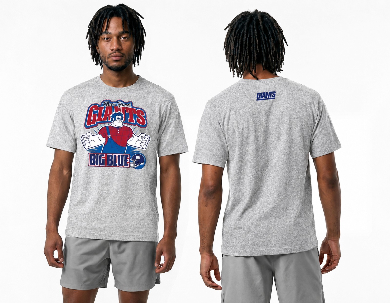 New New York Giants Disney x Champion Ash Grey Wreck-It Ralph All-Star T-Shirt