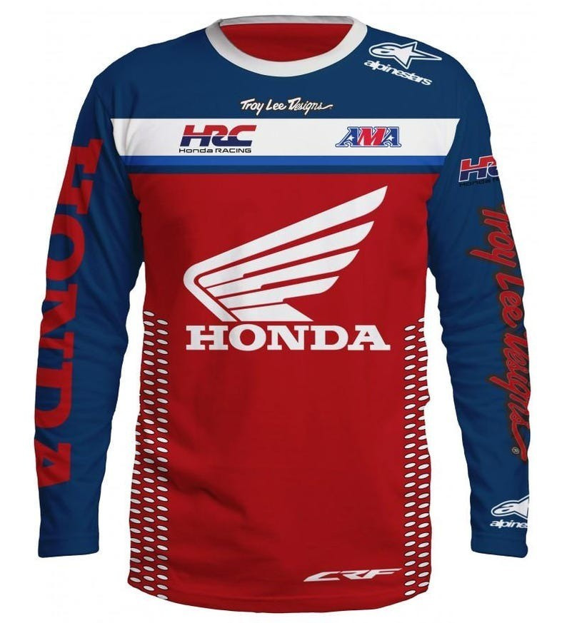 HOT Adult Honda Racing Long Sleeve Shirt For Motorcycle Riders S-5XL