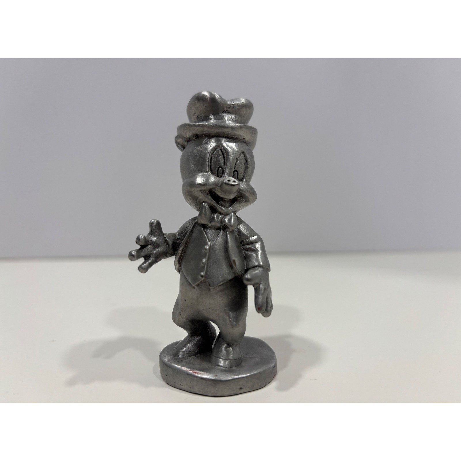 Vintage 1994 Porky Pig Pewter Figurine Warner Bros Raincliffe Collectible 3.5in Vintage 1994 Porky Pig Pewter Figurine Warner Bros Raincliffe Collectible 3.5in