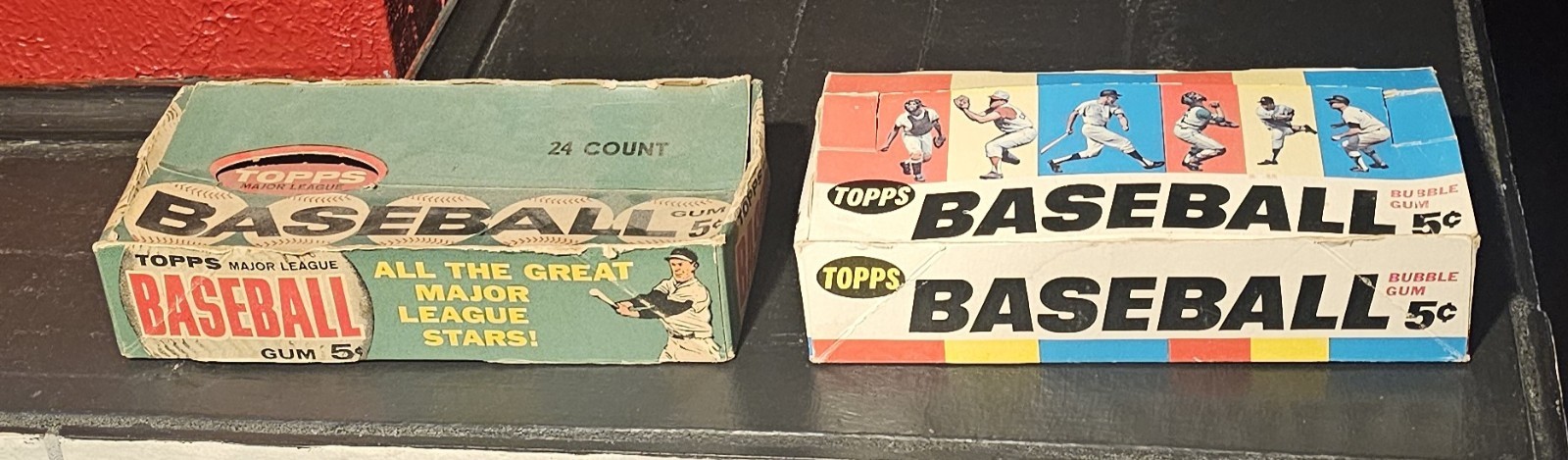 💥 Rare 1962 1966 Topps Baseball 5 Cent Wax Pack Box Nice Boxes Mickey Mantle 🔥