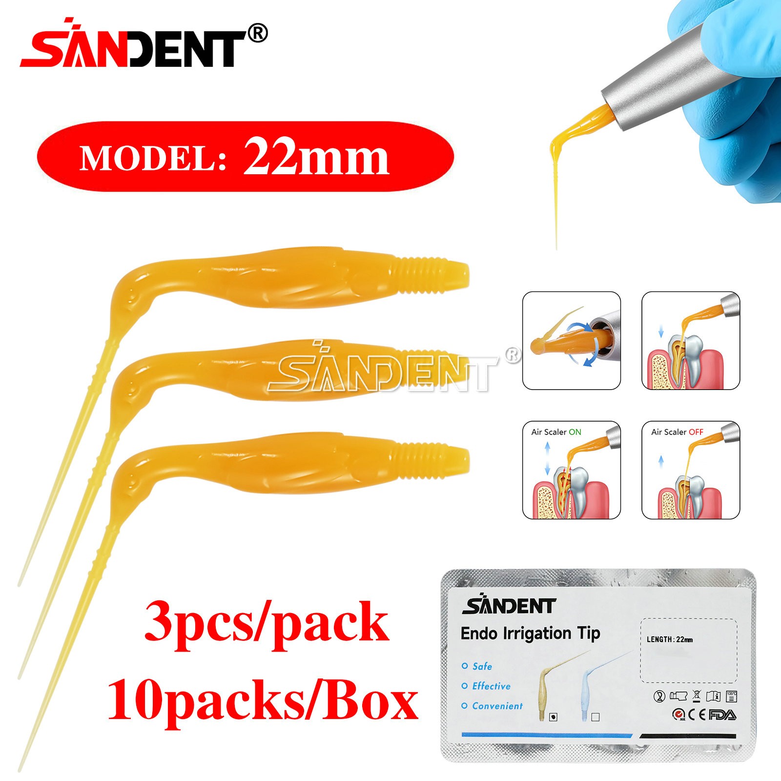 Dental Endo IrrigatIon Tips For Air Scaler EDDY NSK KAV Handpiece Sonic Tip