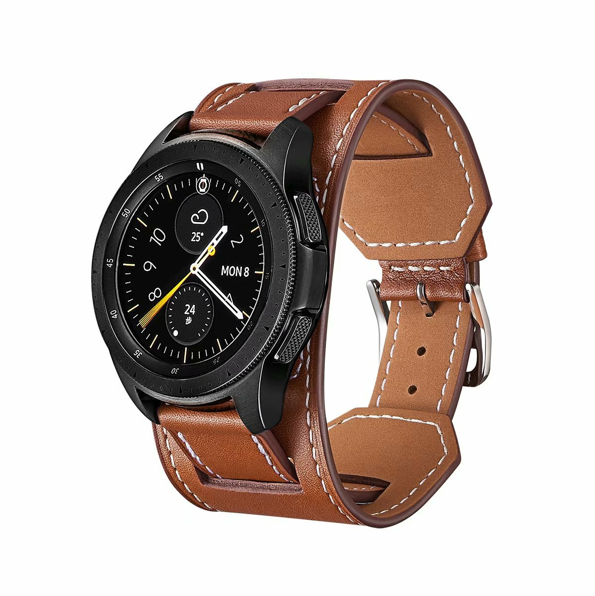 Leather Watch Band Cuff Bracelet For Samsung Galaxy Watch4 40/44/46/42mm Classic