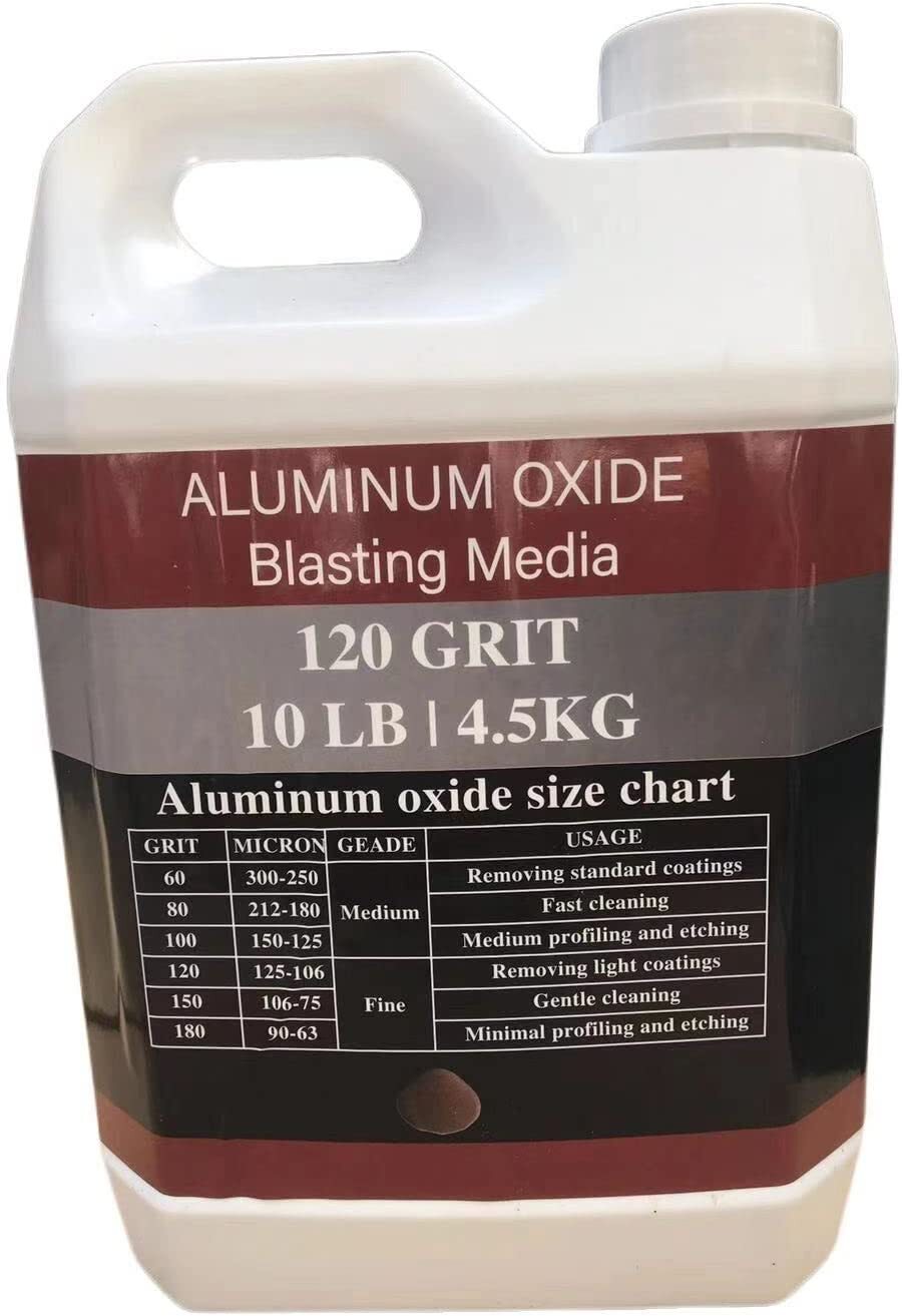 10lbs #120 Grit Aluminum Oxide Abrasive Blasting Sand Blast Media,Medium to Fine