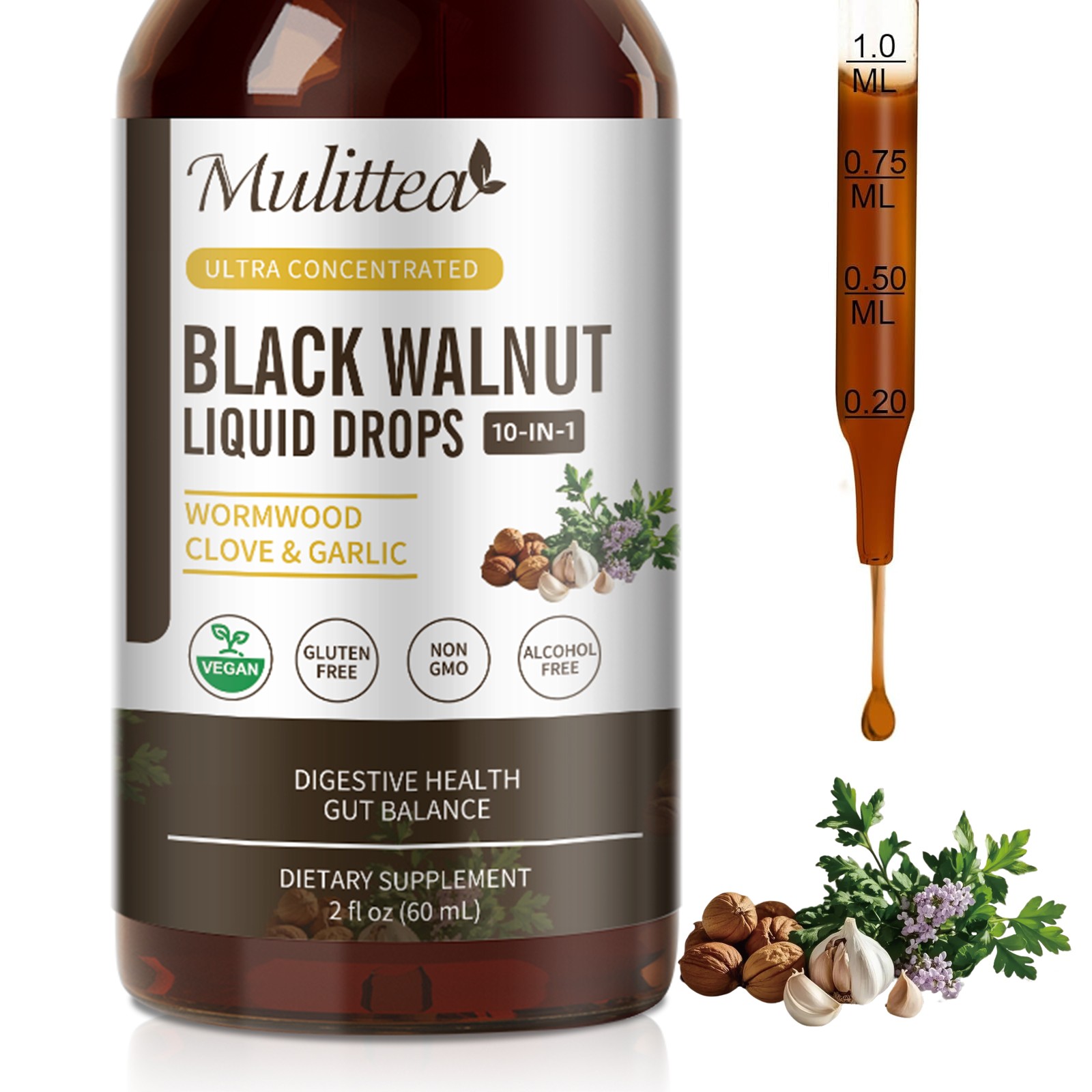 Parasite Cleanse Tincture/Extract-Wormwood,Black Walnut Hull, Clove,Best Quality
