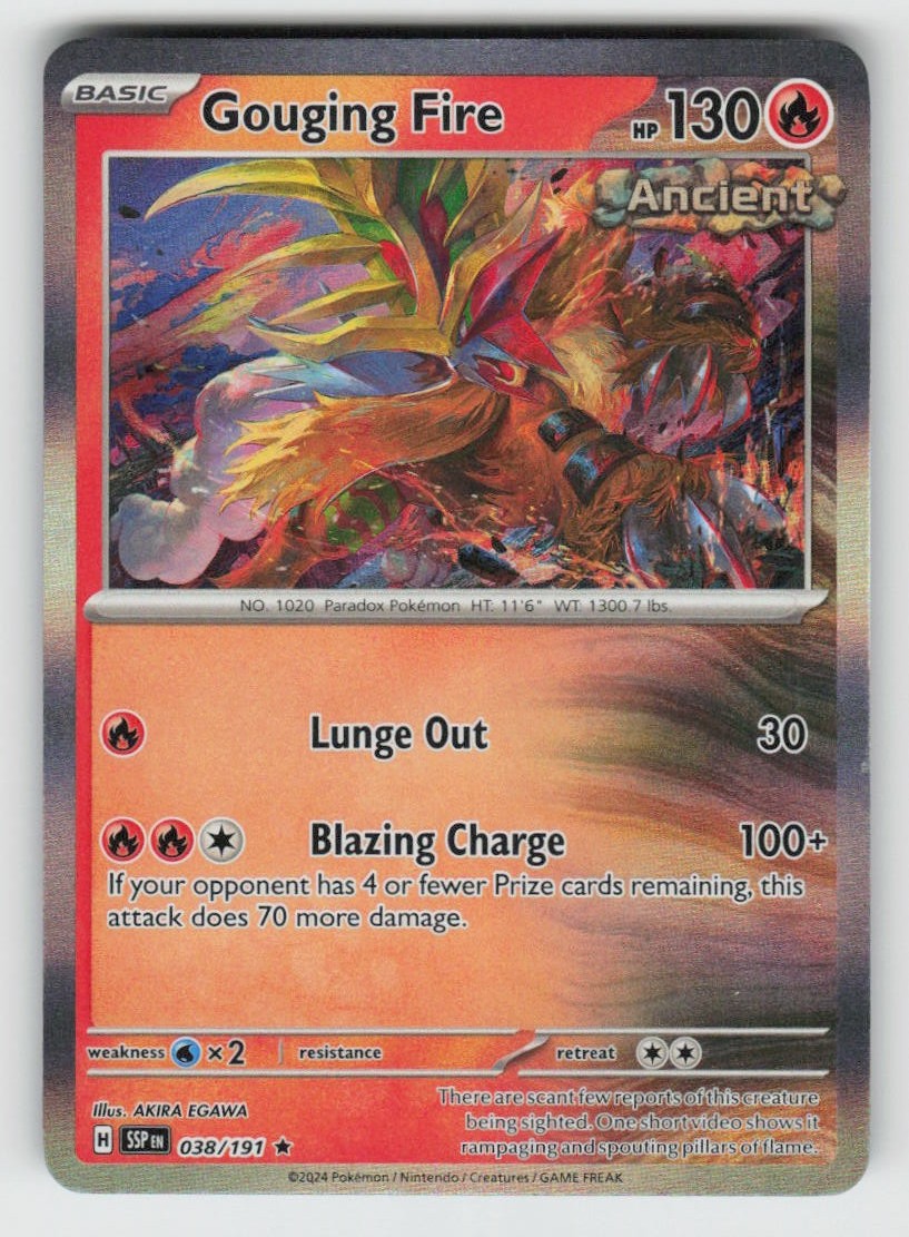 Holo Gouging Fire 038/191 Rare Surging Sparks Near Mint Holo Gouging Fire 038/191 Rare Surging Sparks Near Mint
