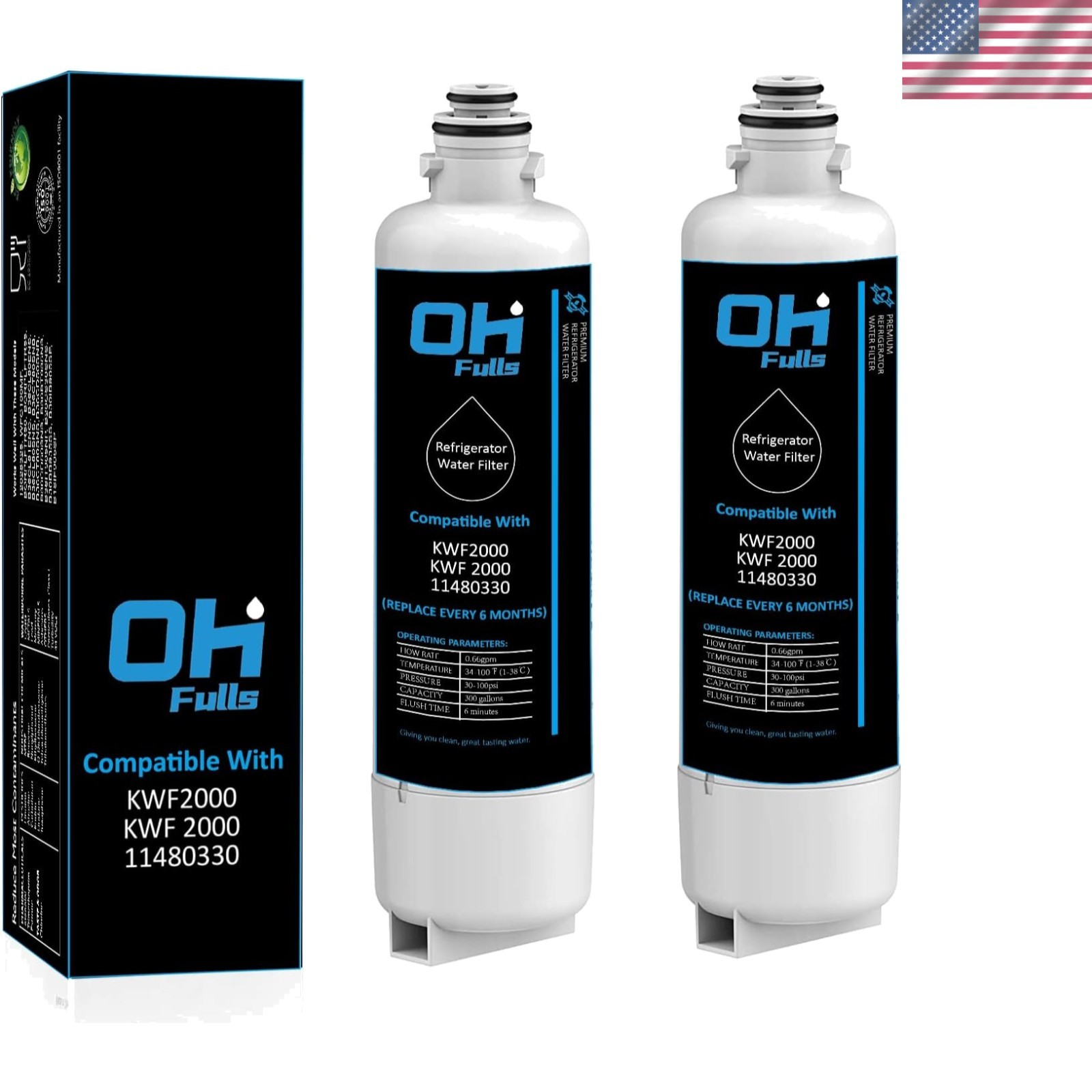 2-Pack KWF 2000 IntensiveClear Water Filters - Clean and Sweet Drinking Water