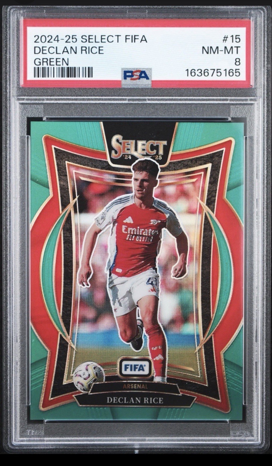 2024-25 PANINI SELECT FIFA GREEN #15 DECLAN RICE 3/5 PSA 8 2024-25 PANINI SELECT FIFA GREEN #15 DECLAN RICE 3/5 PSA 8