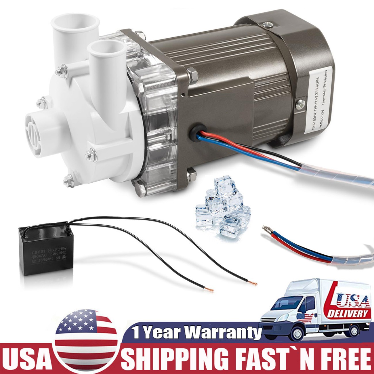 S-0730 Water Pump for Hoshizaki KM Series Ice Machine Motor Assembly 213780A01