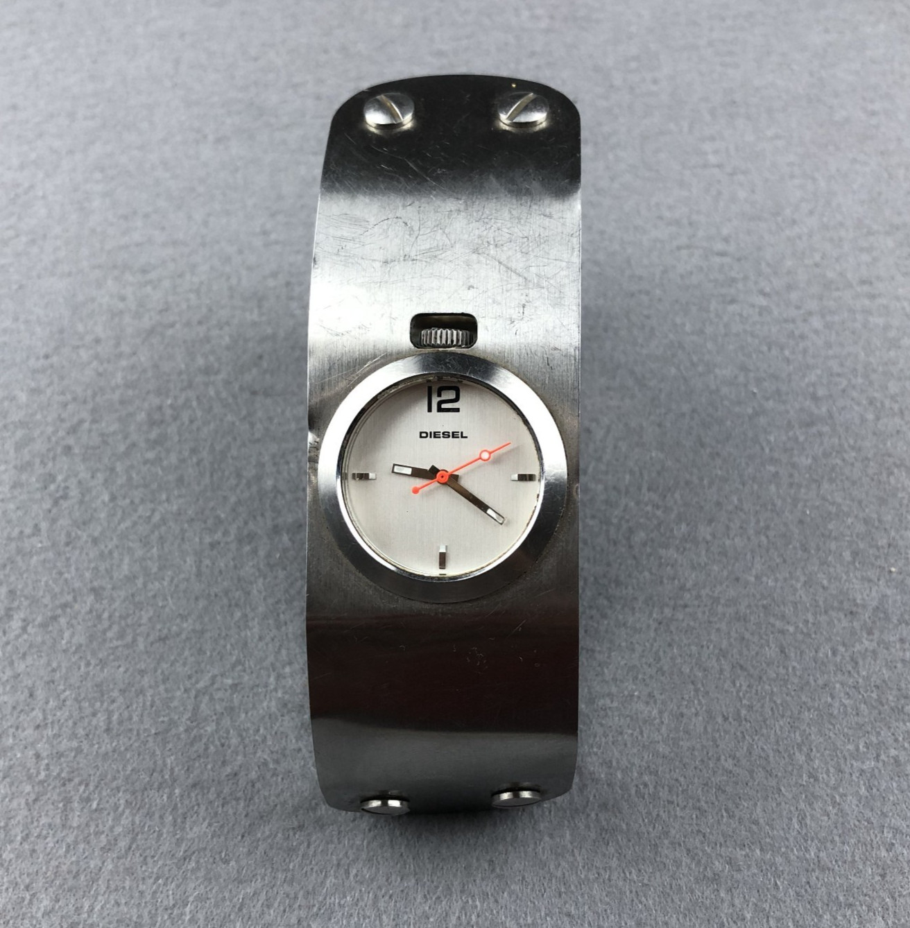 Vintage Diesel DZ-5008 Cuff Watch Y2K Leather Wrap Around Quartz Rare