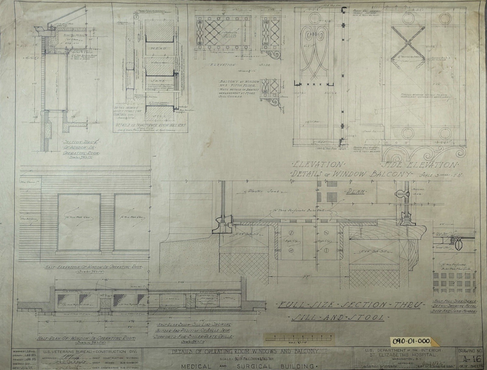 1929 Antique Historic Vellum Architectural Drawing St Elizabeth’s Insane Asylum 1929 Antique Historic Vellum Architectural Drawing St Elizabeth’s Insane Asylum