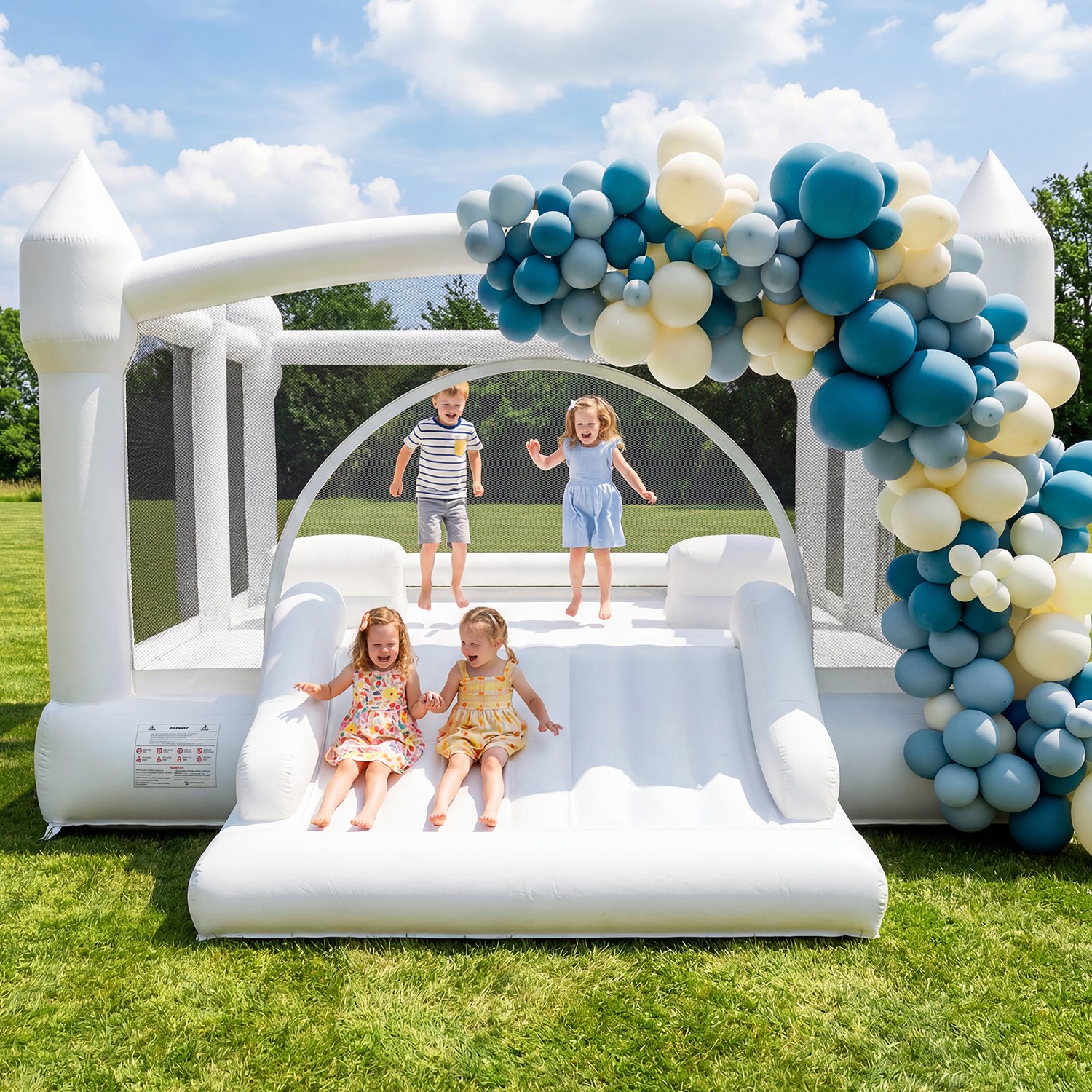 15ftx12ft Commercial Inflatable Bounce House Large White Jumping Bouncy w/Blower 15ftx12ft Commercial Inflatable Bounce House Large White Jumping Bouncy w/Blower