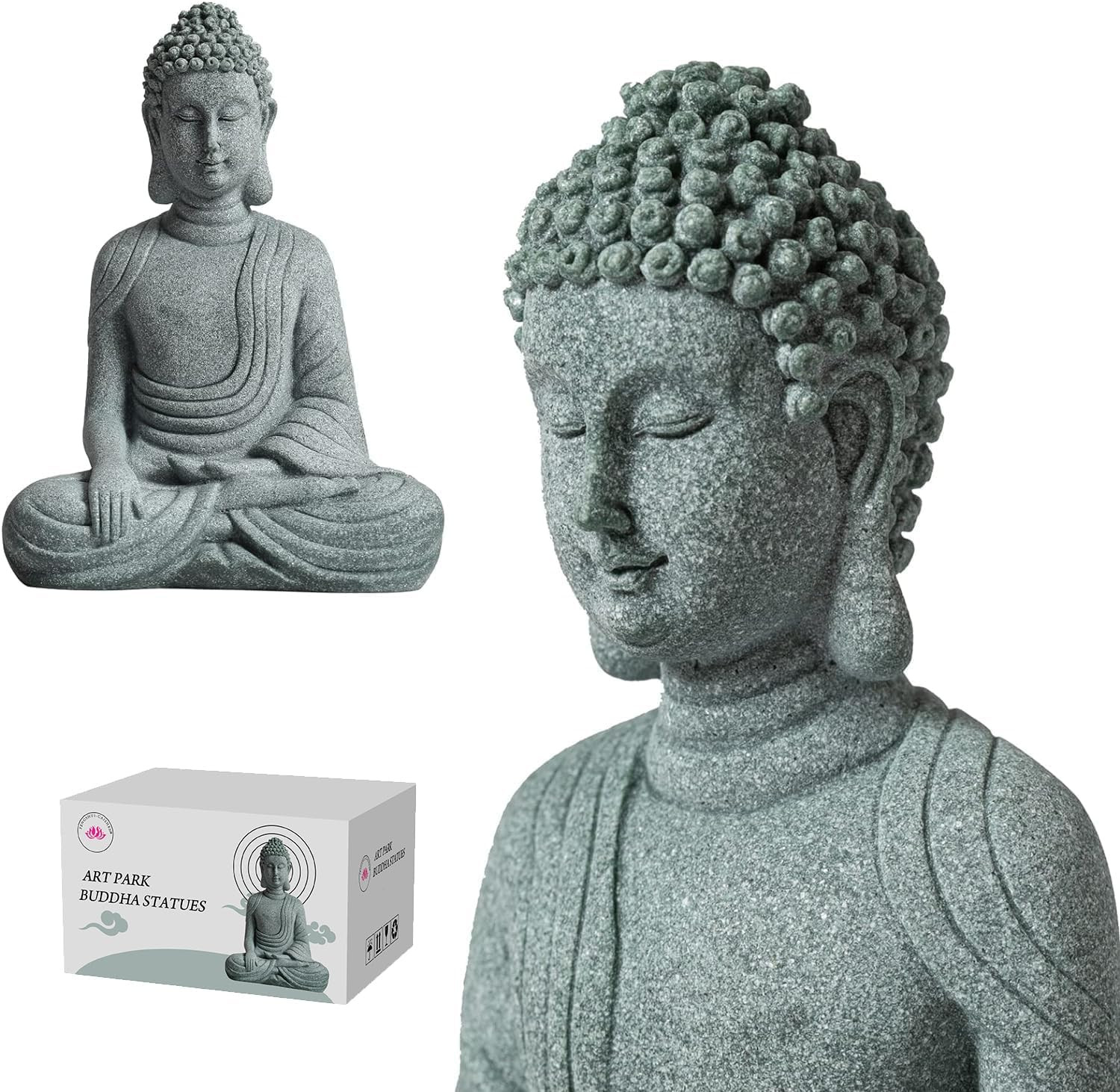 Meditating Buddha Statue, Natural Stone, Zen Decor for Home or Tank Meditating Buddha Statue, Natural Stone, Zen Decor for Home or Tank