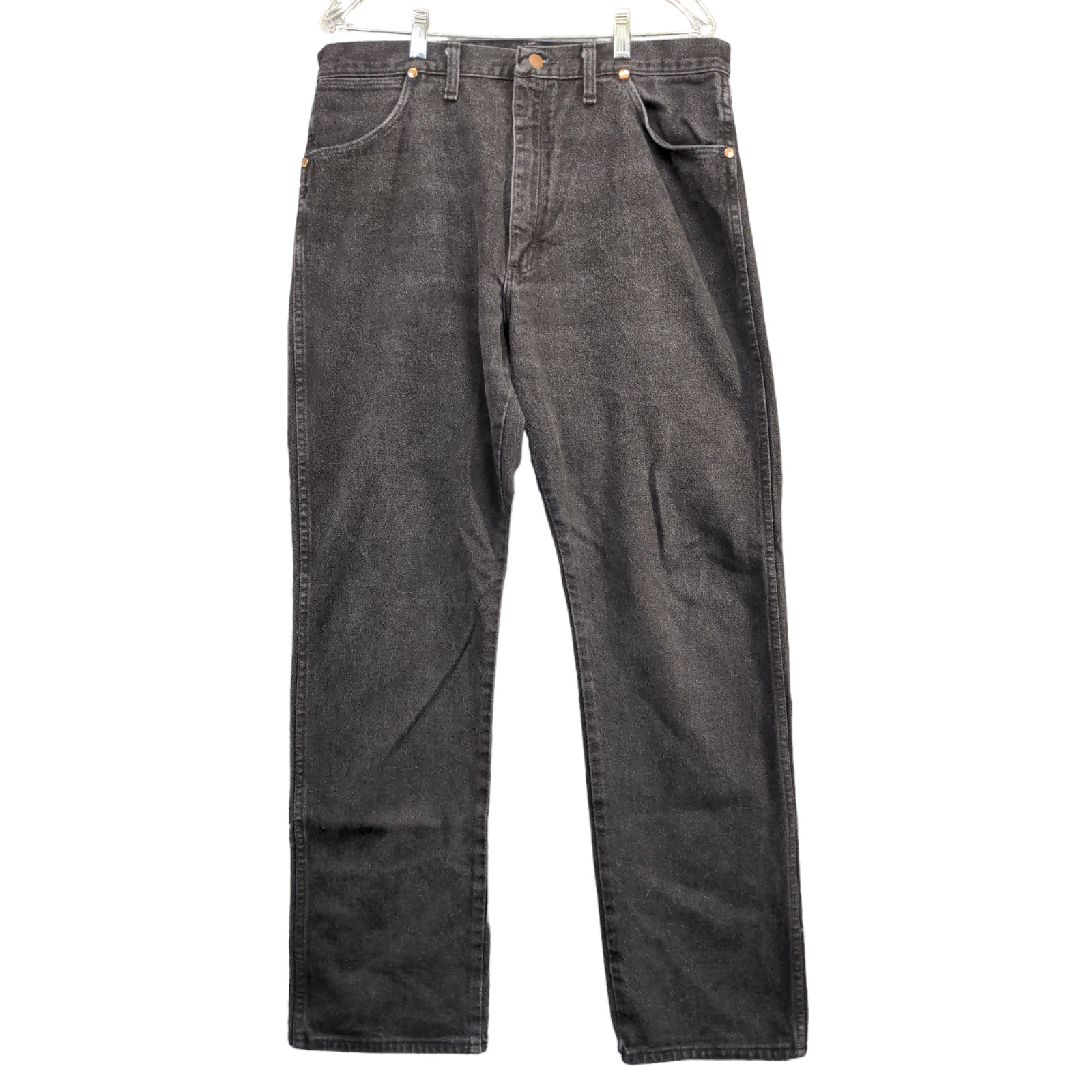 Wrangler Men\'s Jeans Black 38x32 Denim Cotton #916BLKS Vintage USA Actual 35x32