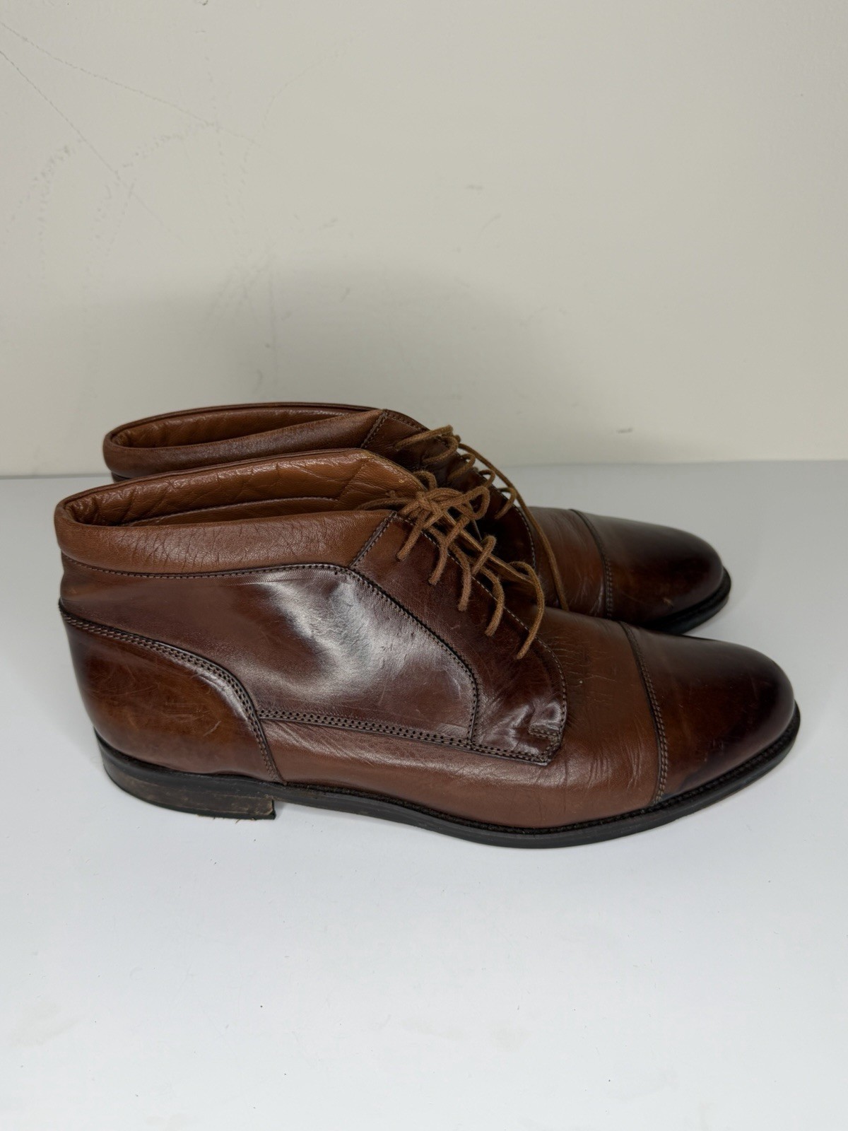 Johnston and Murphy Cap Toe Chukka Boots Deerskin Brown Men’s Size 11.5M Italy Johnston and Murphy Cap Toe Chukka Boots Deerskin Brown Men’s Size 11.5M Italy