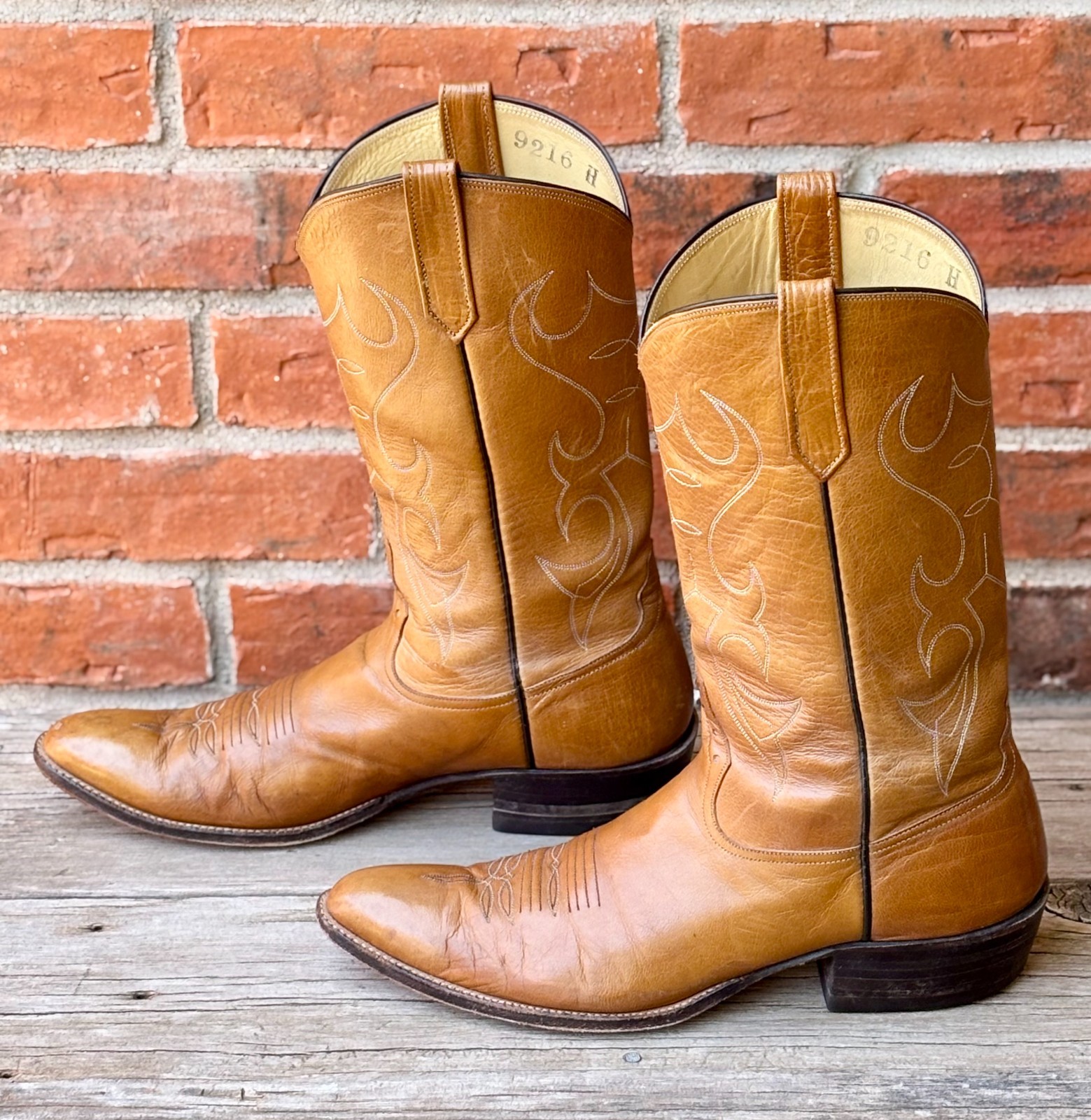 Rios of Mercedes 9216 Vintage Brown Western Cowboy Boots Sz 13AA Narrow
