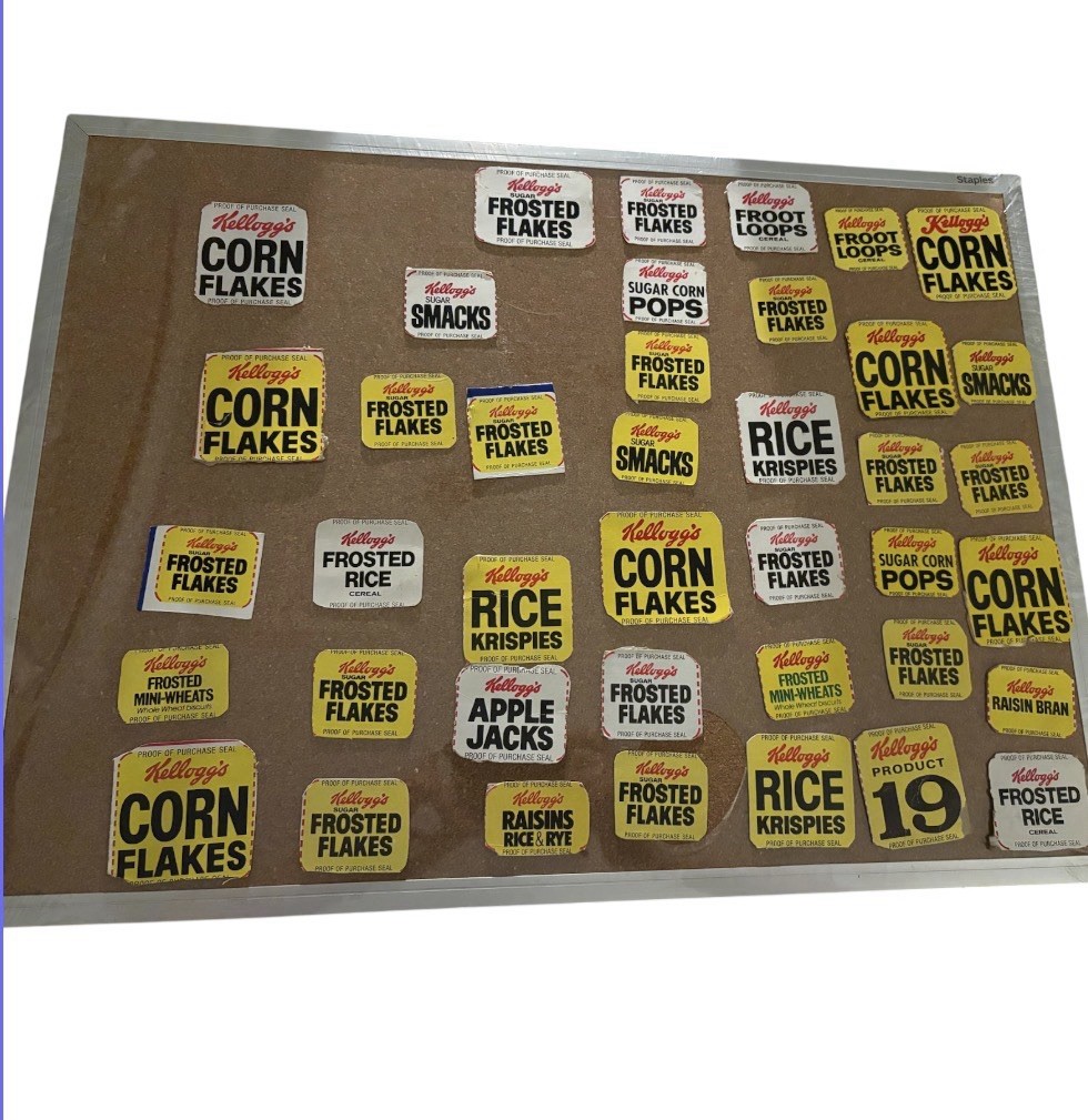 Vintage Kellogg’s Cereal Proof of Purchase Labels Lot of 38 Collectibles