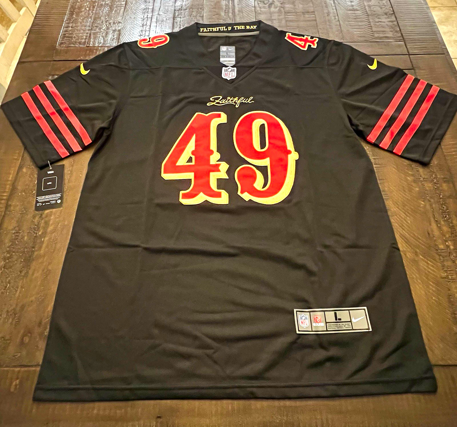 Nike San Francisco 49ers Faithful #49 Jersey Men\'s L Black/Red/Gold NFL