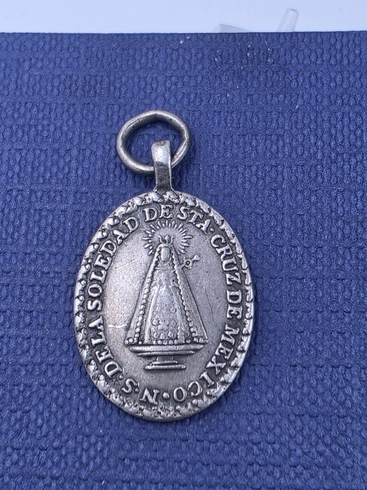 Mexico Spanish Colonial Nuestra Señora De La Santa Cruz Silver Medal Early 1800s