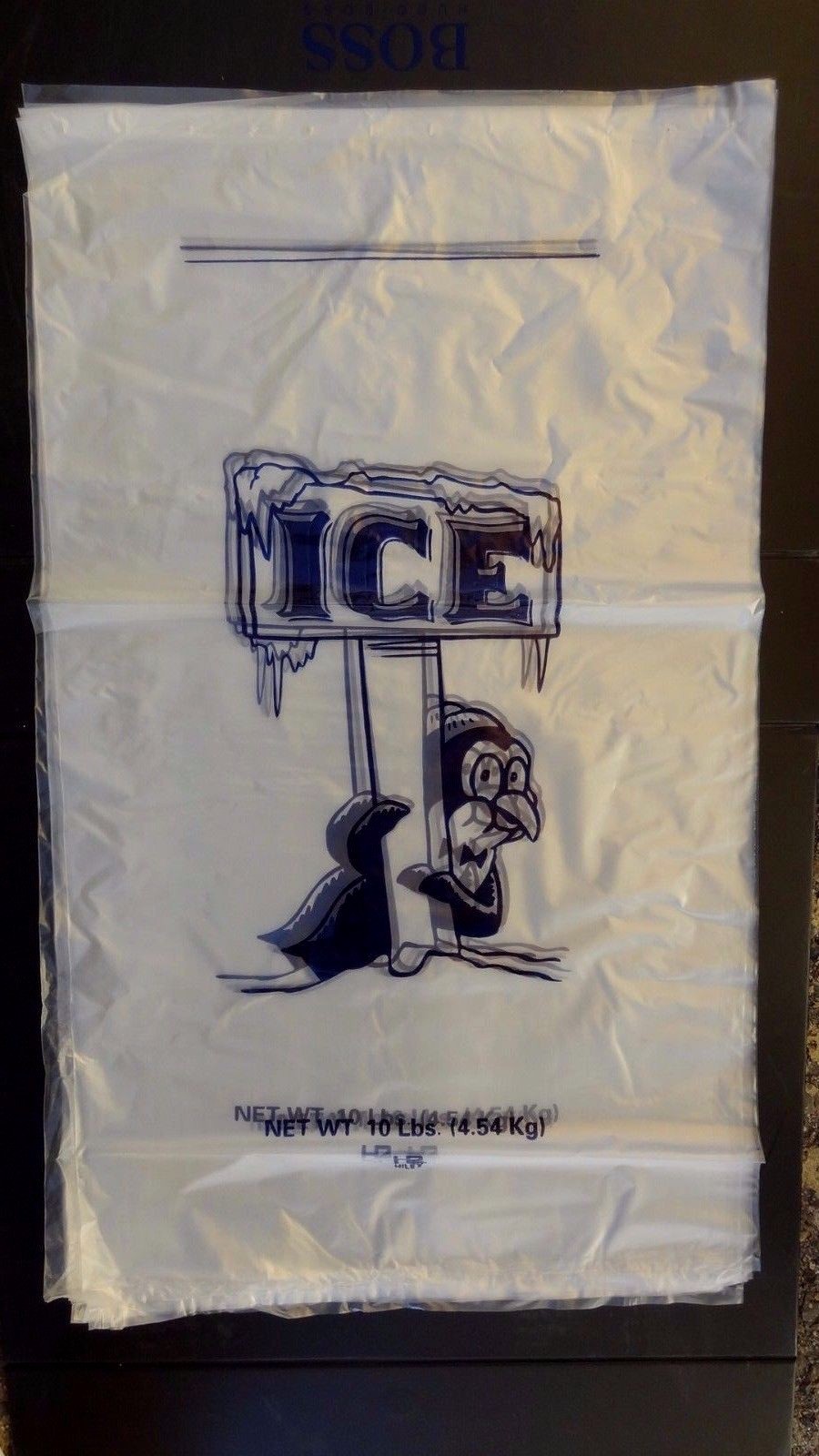 900 Bags ~ 10 Lb Hilex 1021405 Ice Penguin Clear Bag w/ Twist Ties 12 x 22 