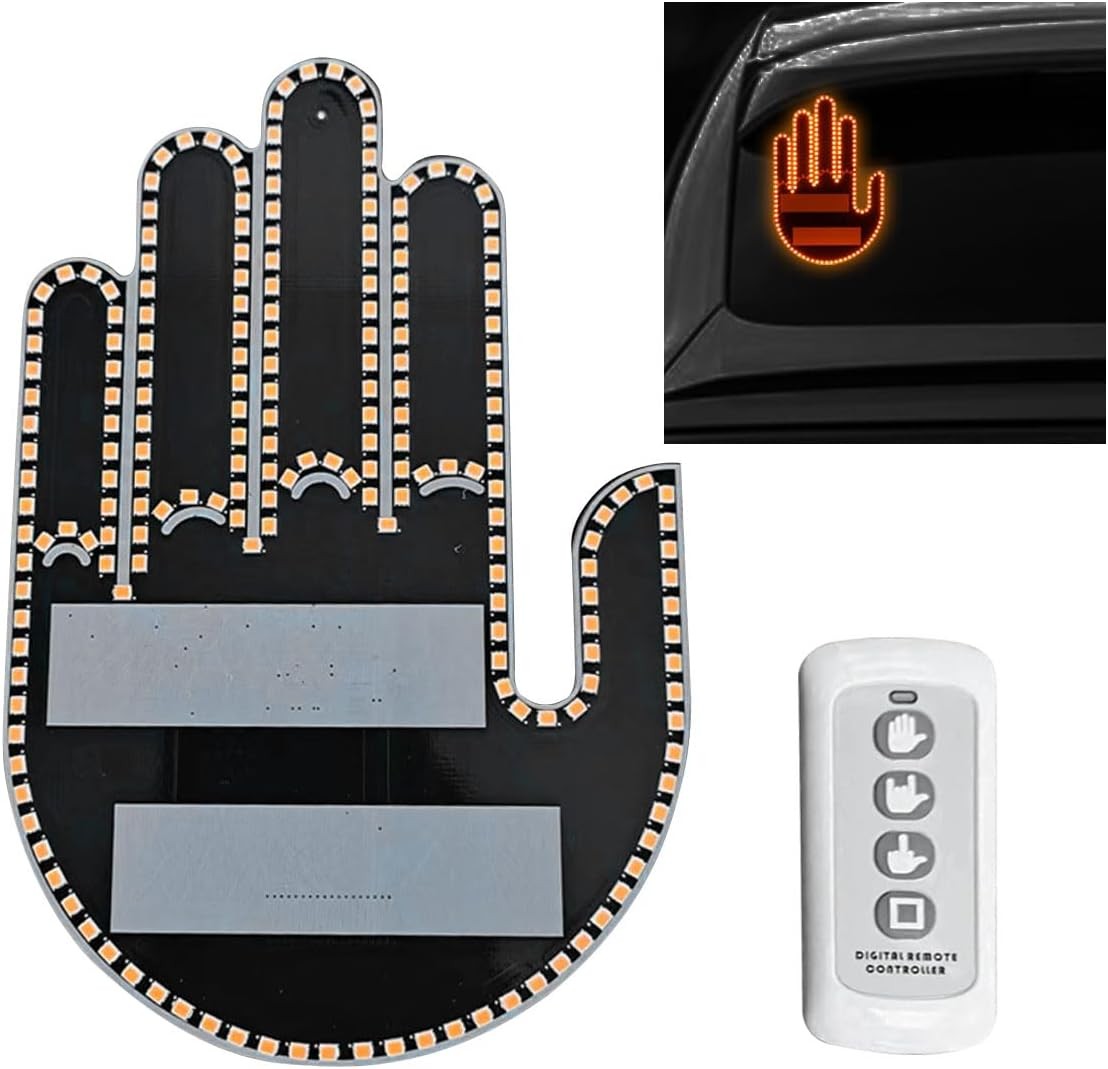 LED Hand Gesture Light for Car, 3 In1 Car Sign Finger Light with Remote Control, LED Hand Gesture Light for Car, 3 In1 Car Sign Finger Light with Remote Control,