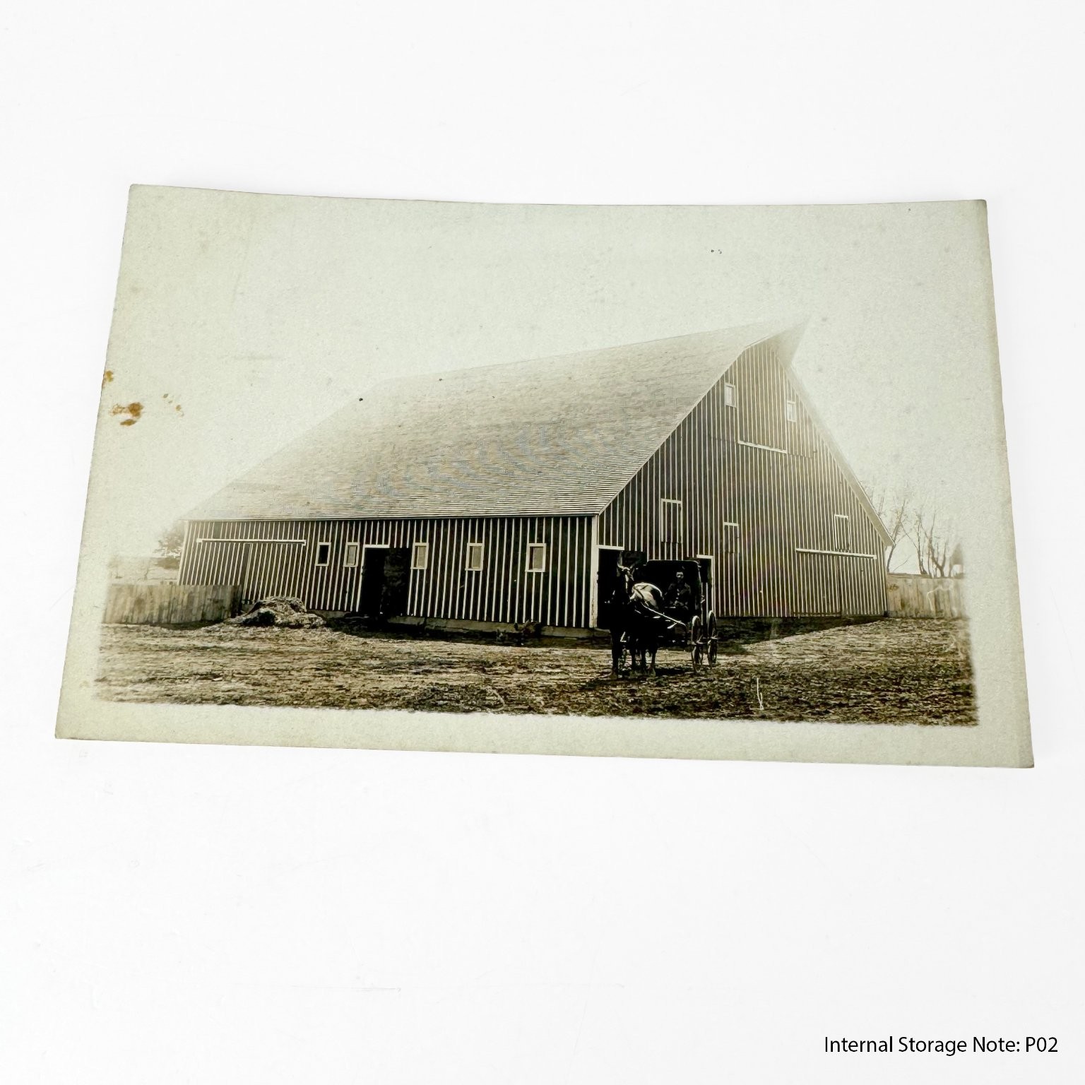 Vintage Real Photo Postcard RPPC Large Barn Horse Drawn Wagon Farm Scene Vintage Real Photo Postcard RPPC Large Barn Horse Drawn Wagon Farm Scene