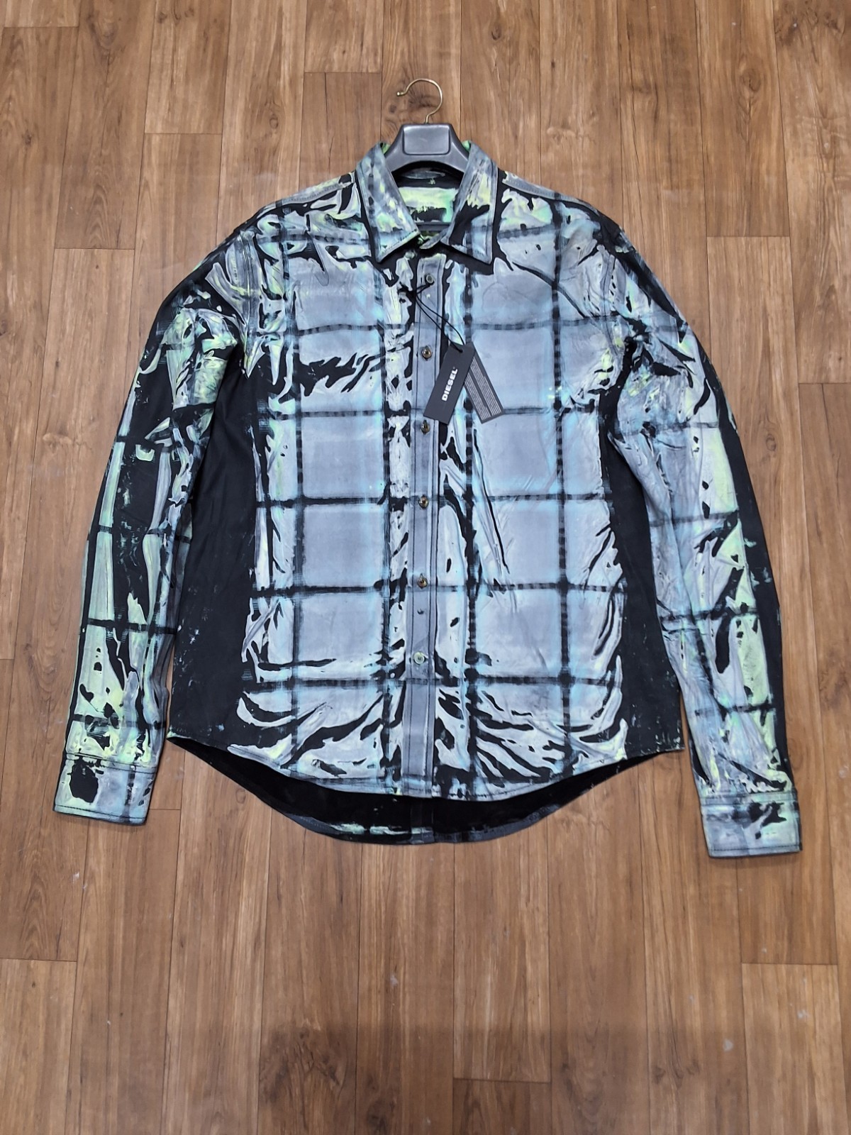Diesel Leather Hand Paint Shirt For Men Size L Diesel Leather Hand Paint Shirt For Men Size L