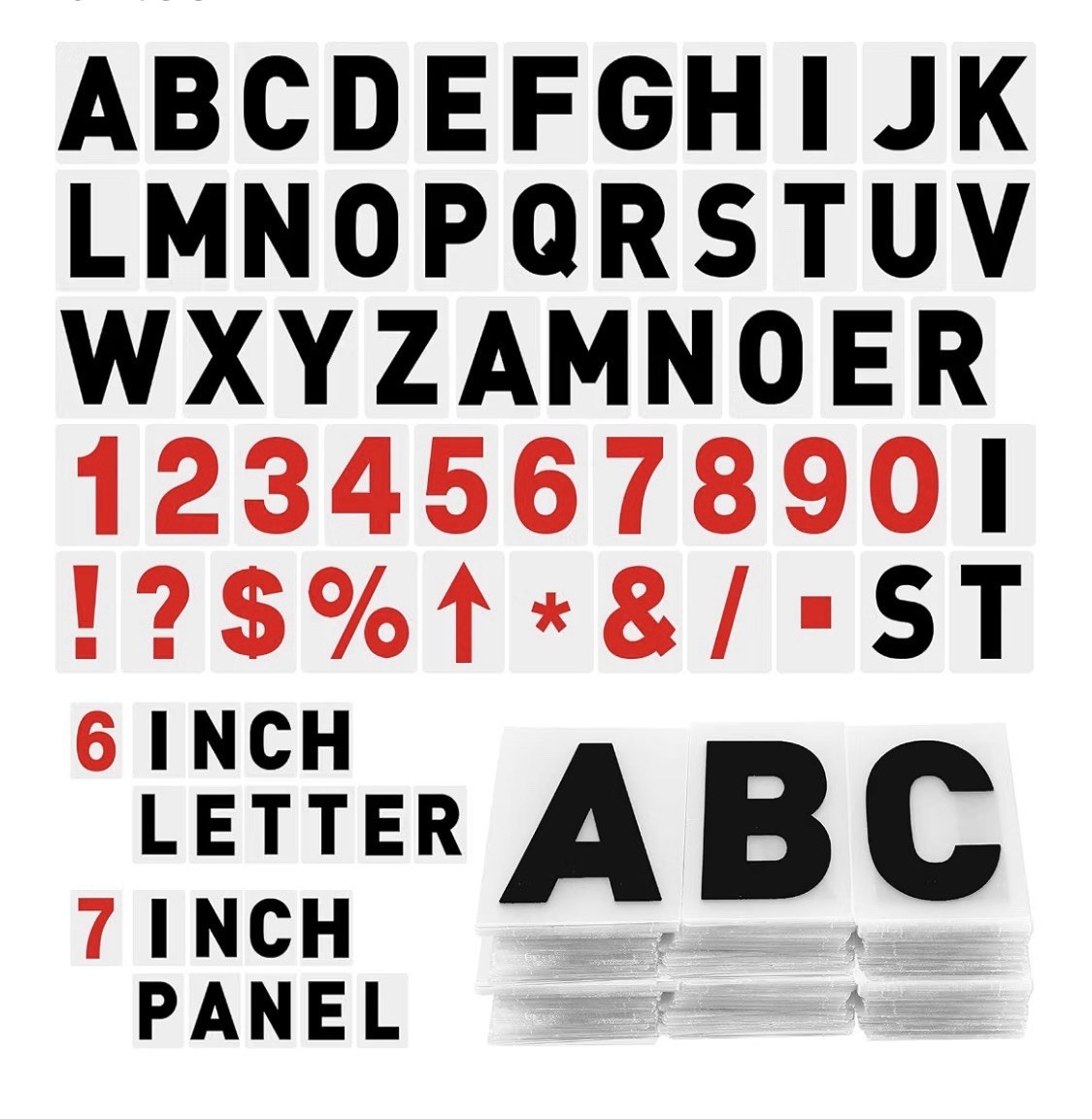 Leinuosen 300 Pcs Sign Letter Printed on Marquee Flexible, 6\'\', 7\'\'
