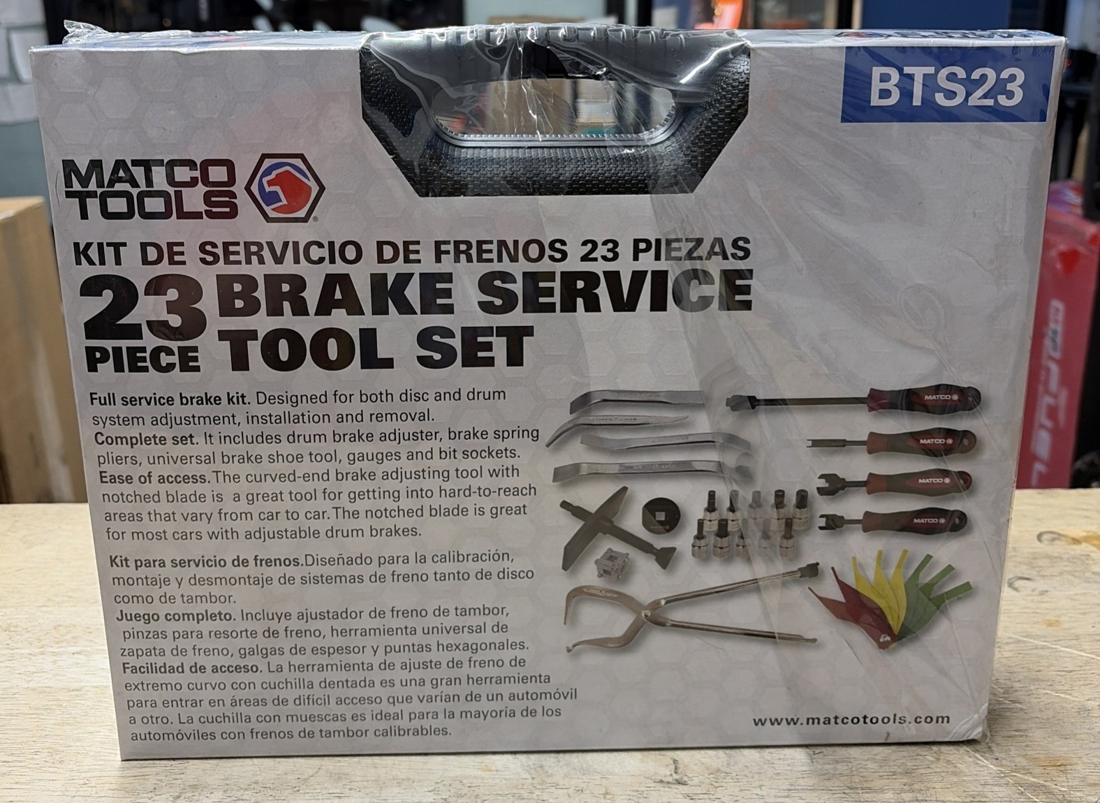 Matco Tools 23 Piece Brake Caliper Service Tool Set BTS23, NEW 210892 Matco Tools 23 Piece Brake Caliper Service Tool Set BTS23, NEW 210892