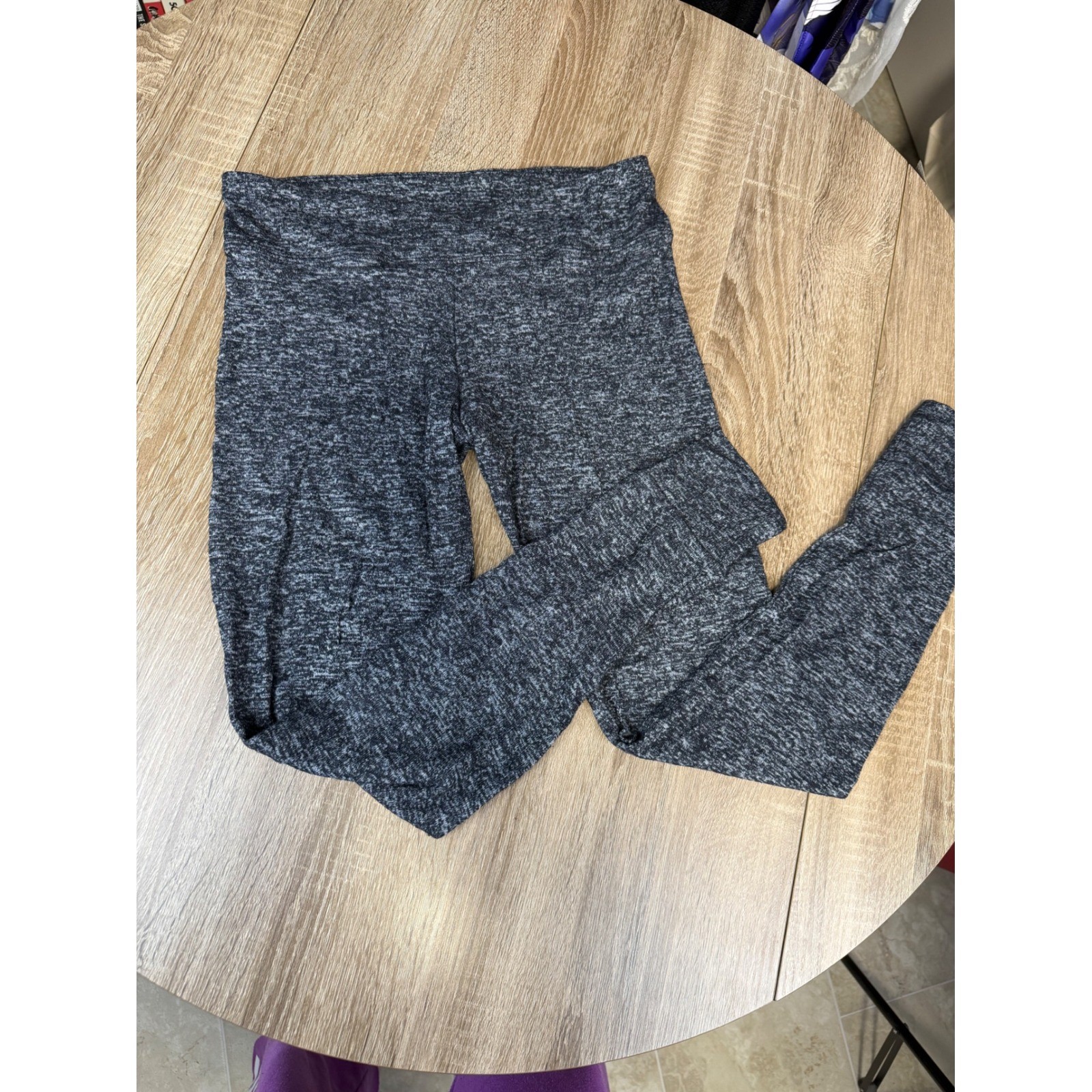 Cuddl Duds SoftKnit Leggings XS Charcoal Heather Gray Marl Crossover Waistband Cuddl Duds SoftKnit Leggings XS Charcoal Heather Gray Marl Crossover Waistband