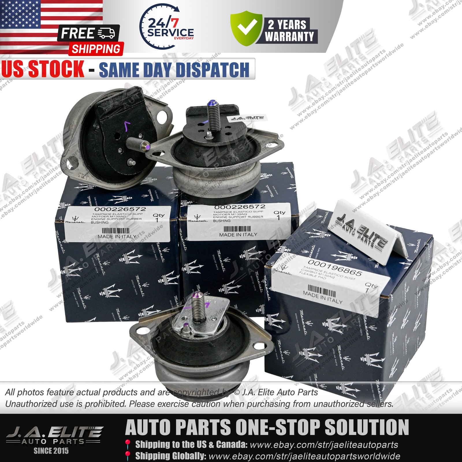 3pcs Genuine Engine & Transmission Mount kit fits Maserati Quattroporte GT GC