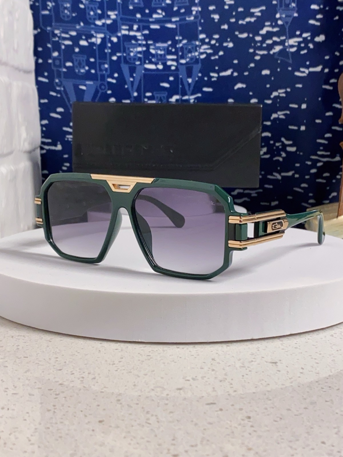 CAZAL Classic Retro Large Square-Frame Double-Bridge Sunglasses (Unisex)